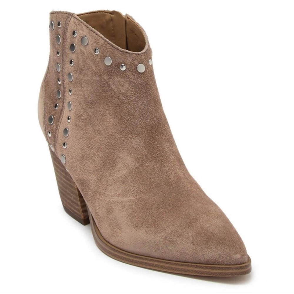 Marc Fischer Deni Studded Bootie Western
Ankle Boot Light Natural Suede 7.5